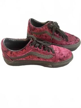 Vans Velvet Burgundy Lace-Up Sneakers